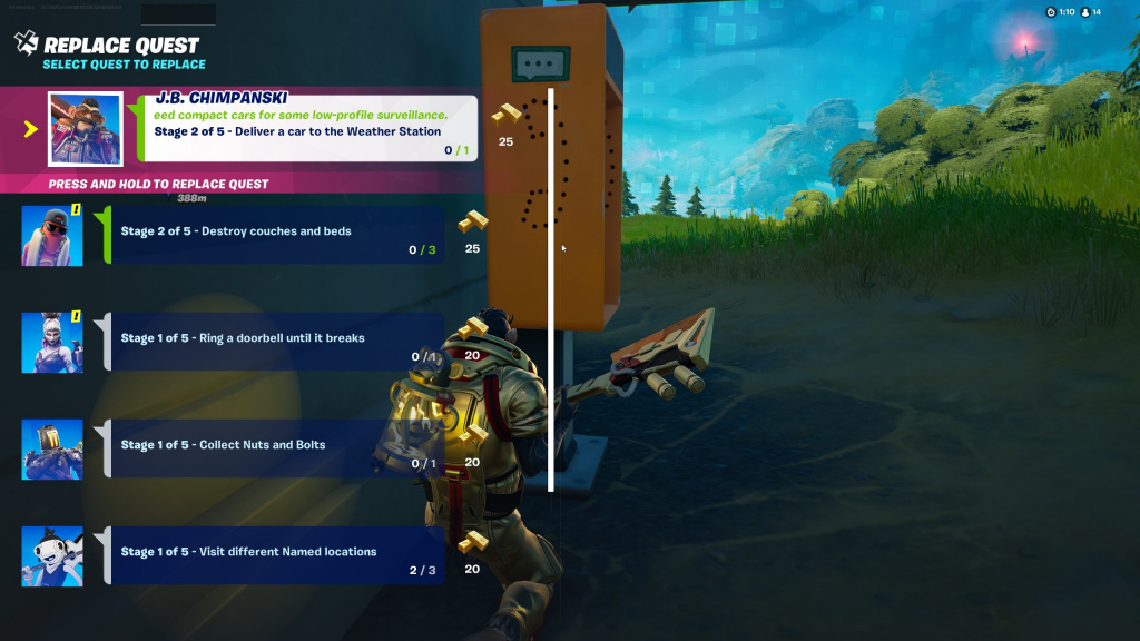 Complete quests to level up Fortnite Season 8 Battle Pass.