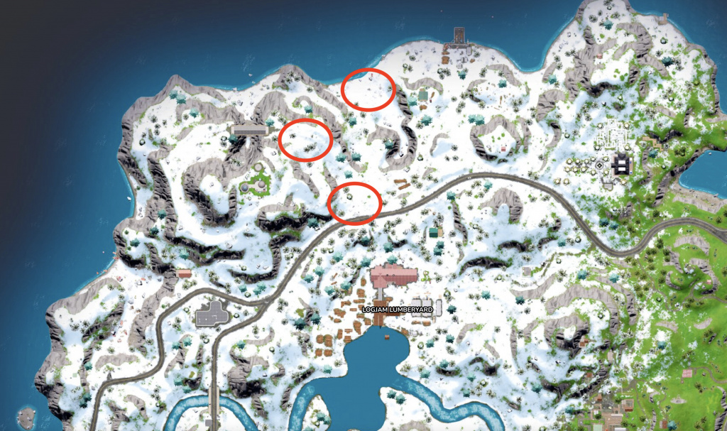 Fortnite Klombos Snow Mounds map locations Chapter 3 Season 2