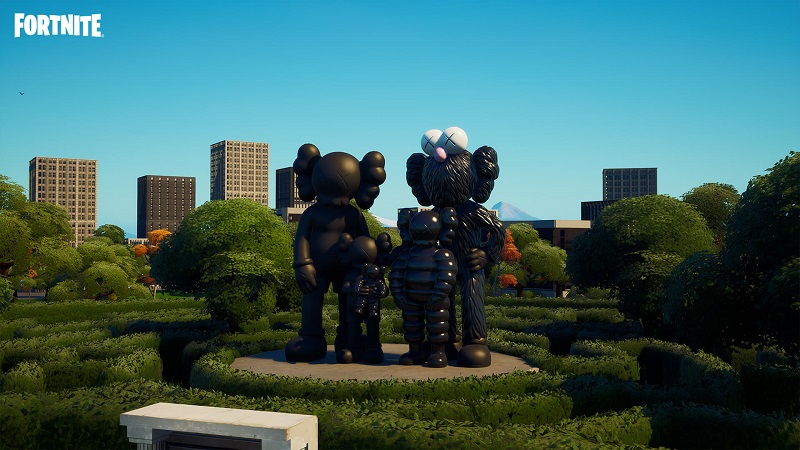 Fortnite art exhibit KAWS New Fiction KAWS & Serpentine Hub how to access dates times creative island code