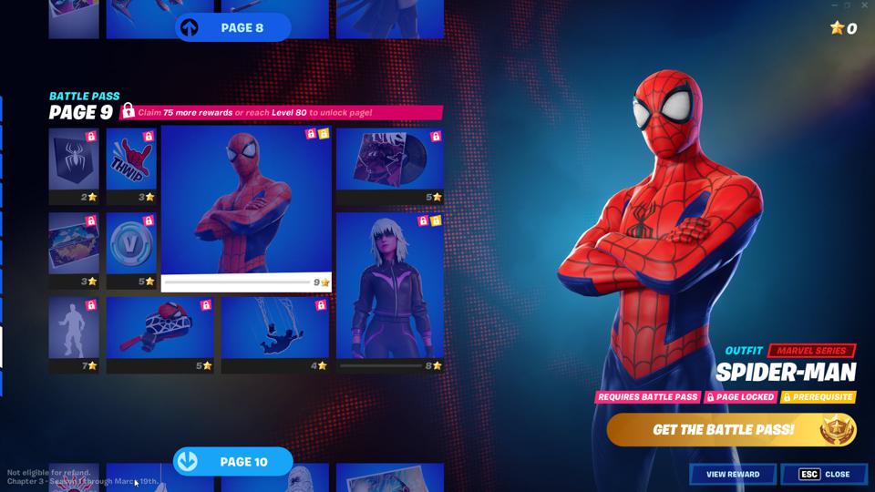 how to get spiderman skin chapter 3 season 1 battle pass