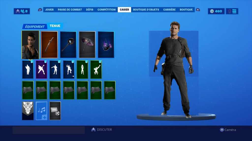 Fortnite Uncharted collab gear mock