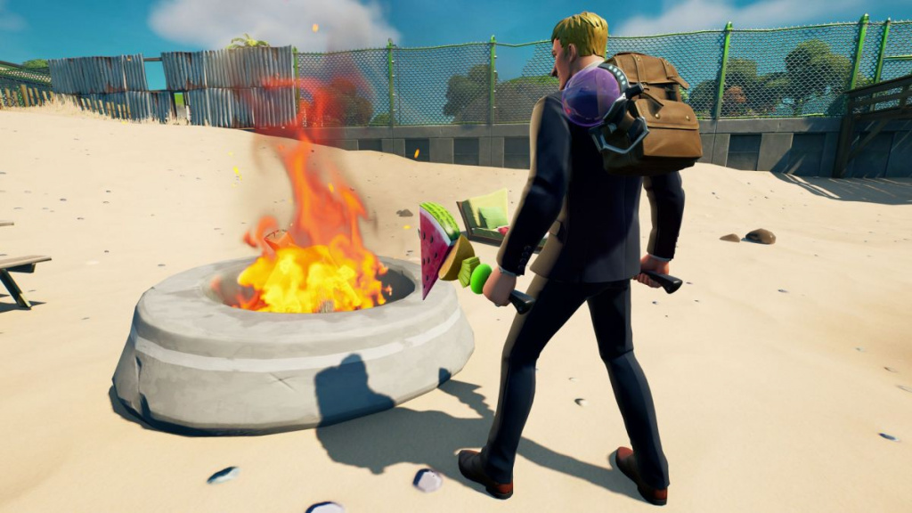 Fortnite Free Guy quests campfire