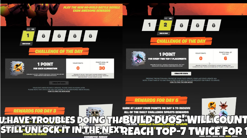 Fortnite Zero Build Trials Challenges
