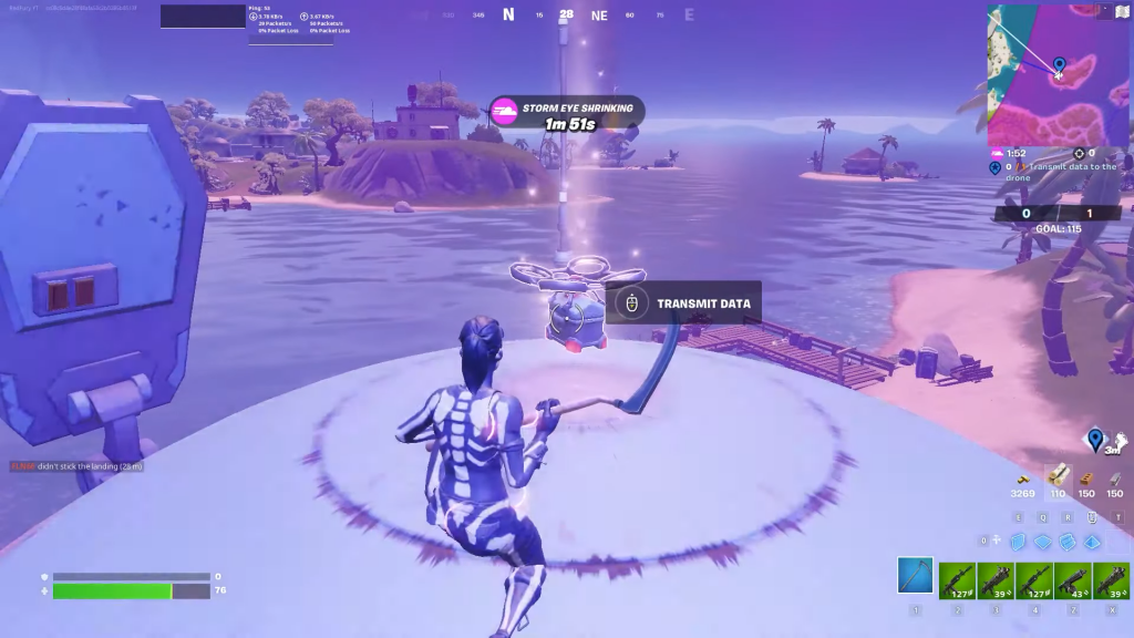 Go near the drone to get the option to transmit data to it