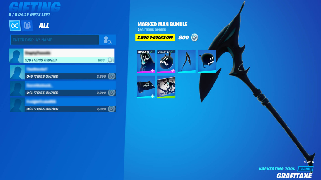 Fortnite dynamic gifting feature how it works bundles