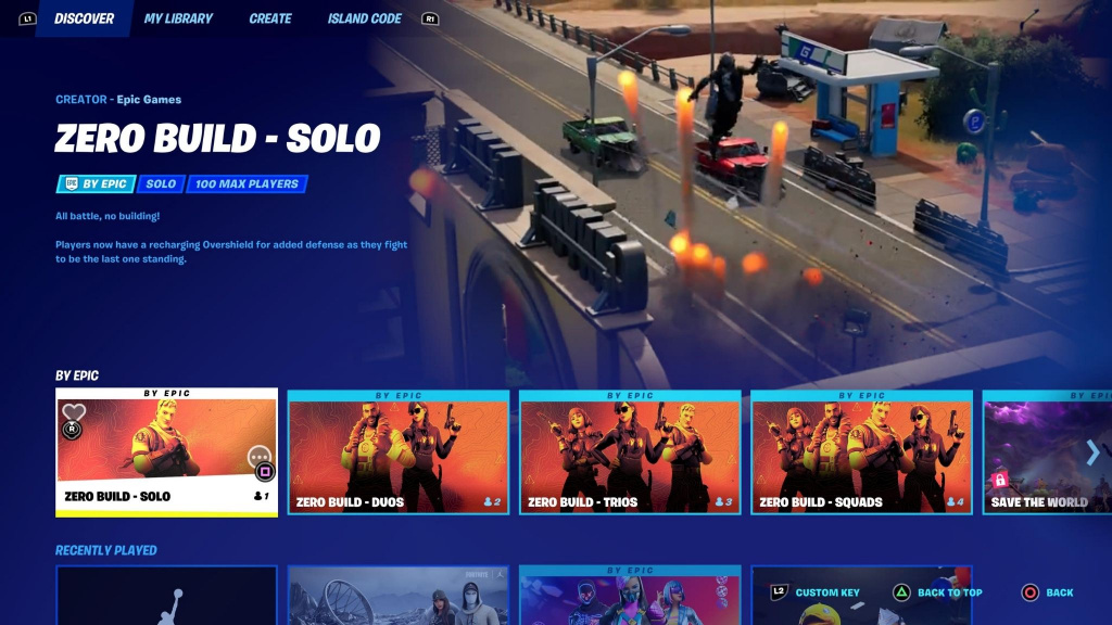 fortnite zero build mode