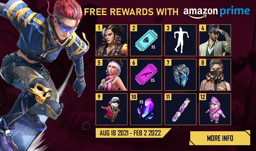 Free Fire Prime Gaming rewards