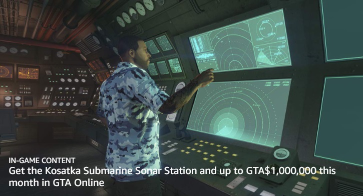 GTA Online prime gaming rewards may 2021 how to claim for free GTA Cash Kotsatka Submarine Sonar Station