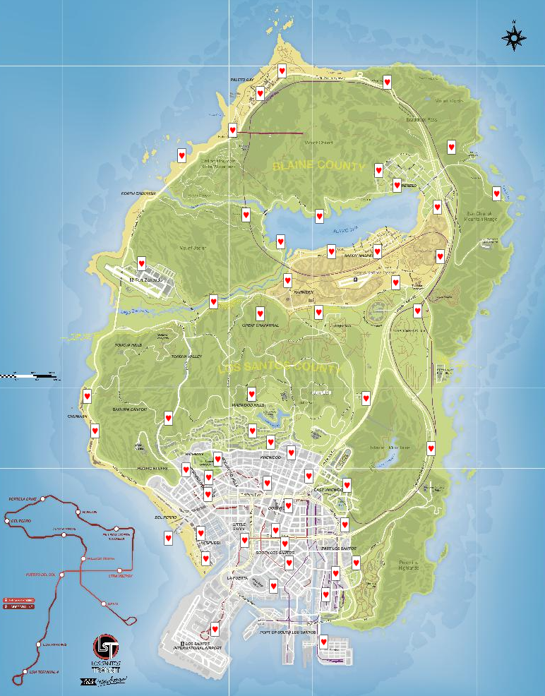 GTA Online Playing Cards locations map