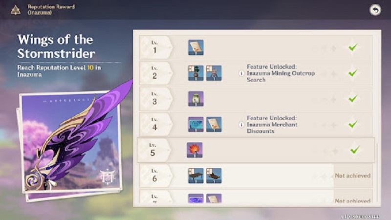 Genshin Impact red feather fan guide how to get use inazuma reputation how to increase