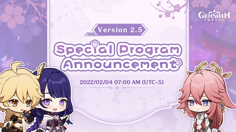 Genshin Impact 2.5 premiere update livestream concert date time official free primogems content