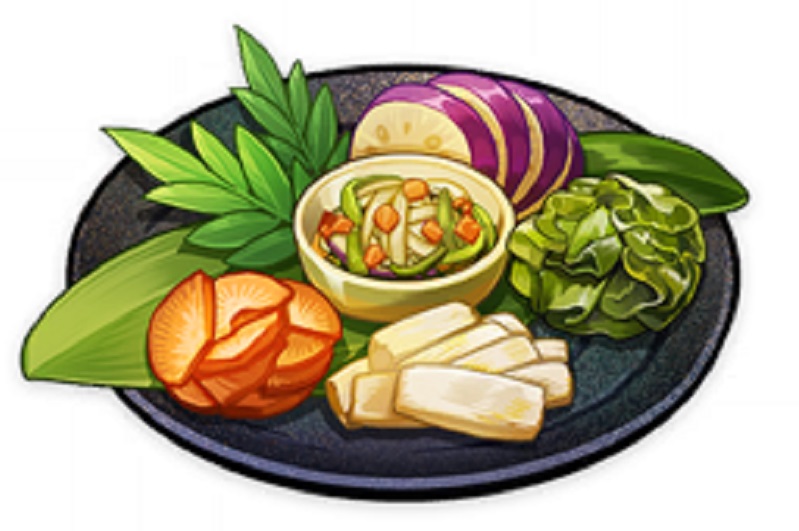 Five Pickled treasures recipe how to get genshin impact 2.3 cooking food effects ingredients