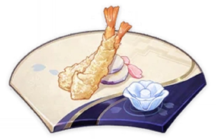 Genshin Impact quiet elegance food how to make recipe update 2.6 Kamisato Ayato speciality ingredients effects Sakura Tempura
