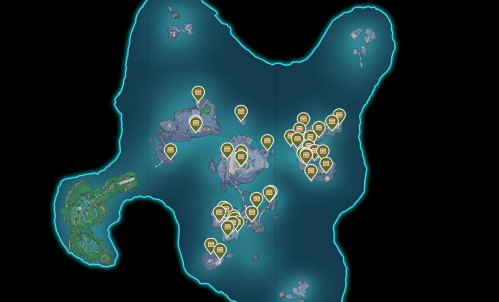 Genshin Impact 2.4 nueva región enkanomiya todas las localizaciones de cofres preciosos exquisitos lujosos comunes mapa de piedra machacada 