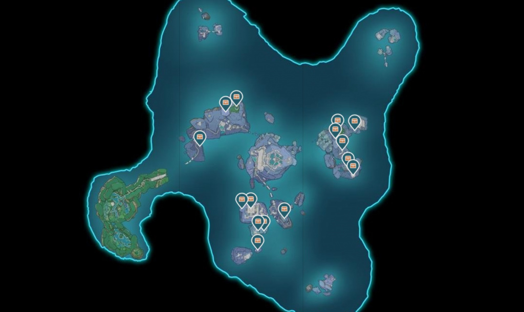 Genshin Impact 2.4 nueva región enkanomiya todas las localizaciones de cofres preciosos exquisito lujoso común aplastado mapa de piedra