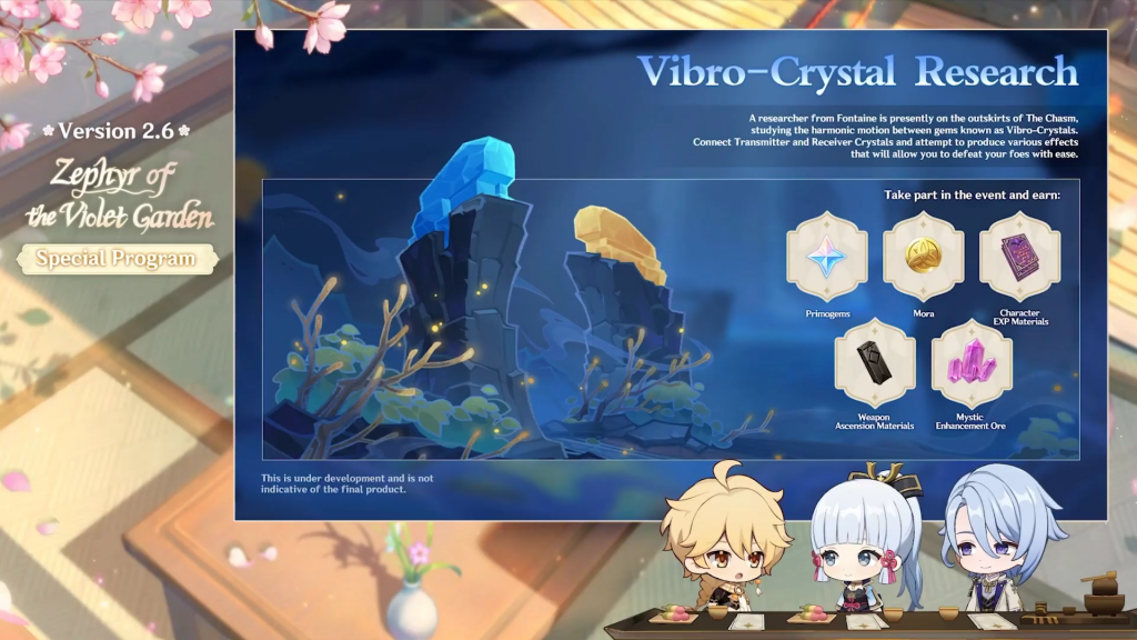 genshin impact 2.6 update events vibro-crystal research the chasm 