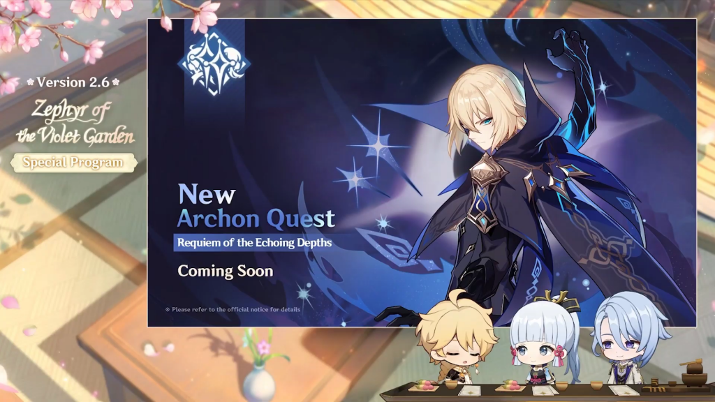 genshin impact 2.6 update events archon quest dainsleif