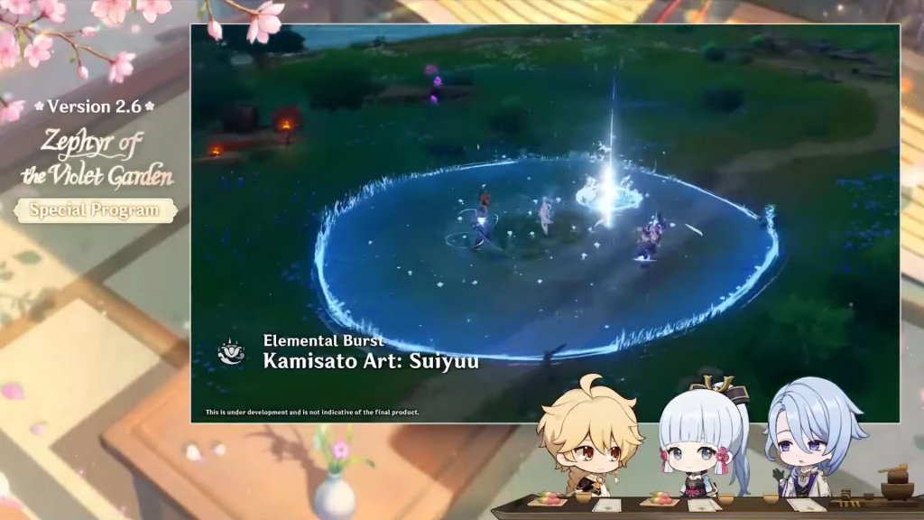 genshin impact 2.6 update kamisato ayato combat skills elemental burst