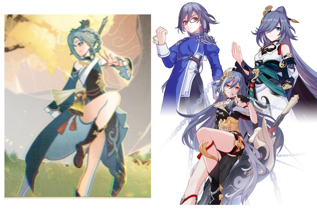 "Yelan" and Fu Hua side-by-side comparison