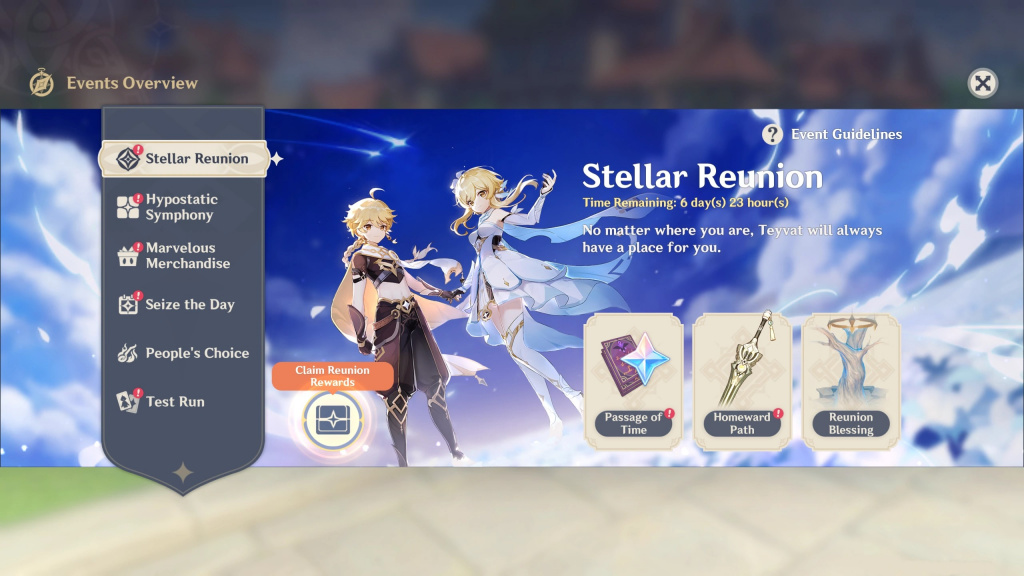 Genshin Impact Stellar Reunion interface