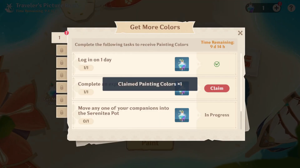 Genshin Impact Traveler's Picture Book web event Free Primogems, Furnishing Blueprints
