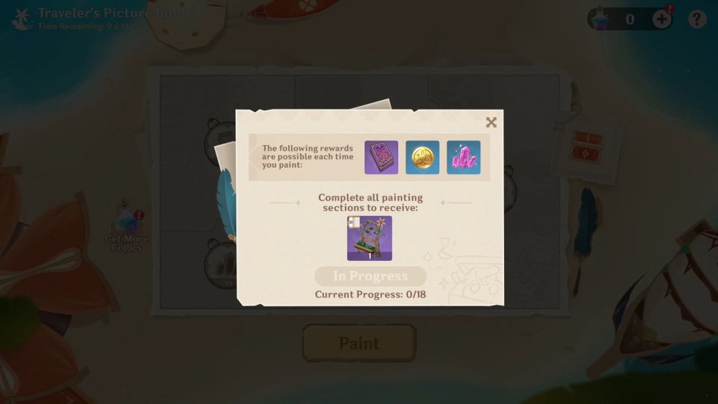 Genshin Impact Traveler's Picture Book web event Free Primogems, Furnishing Blueprints