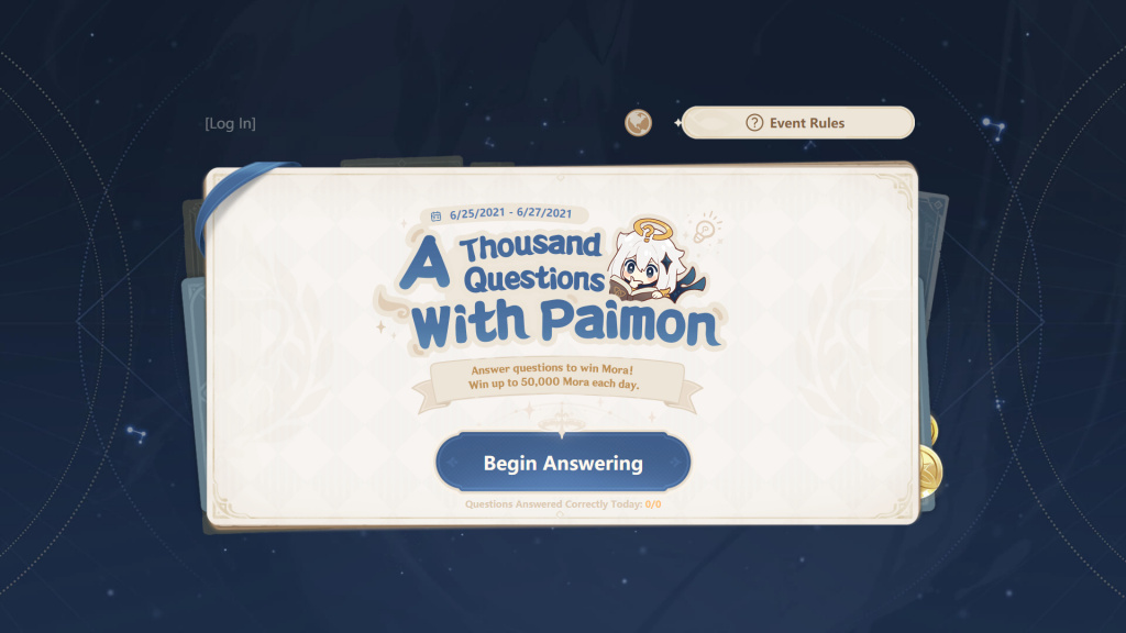 Thousand Questions With Paimon Quiz Answers 201 300 Get 50 000 Mora Daily In Genshin Impact Ginx Esports Tv