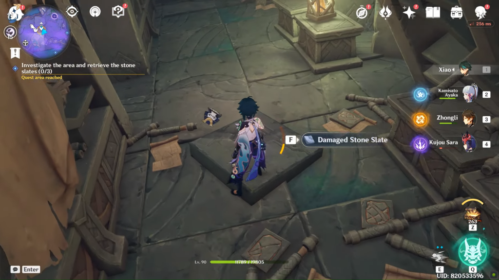 Collect all the three Damaged Stone Slates by solving puzzles