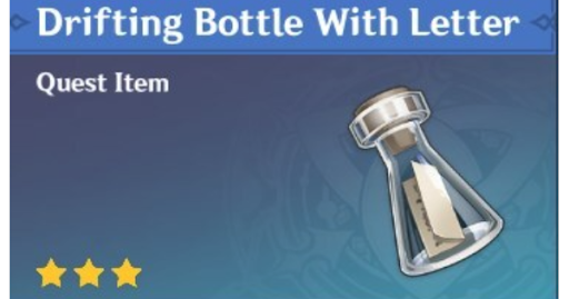 Genshin IMpact drifting bottle with letter