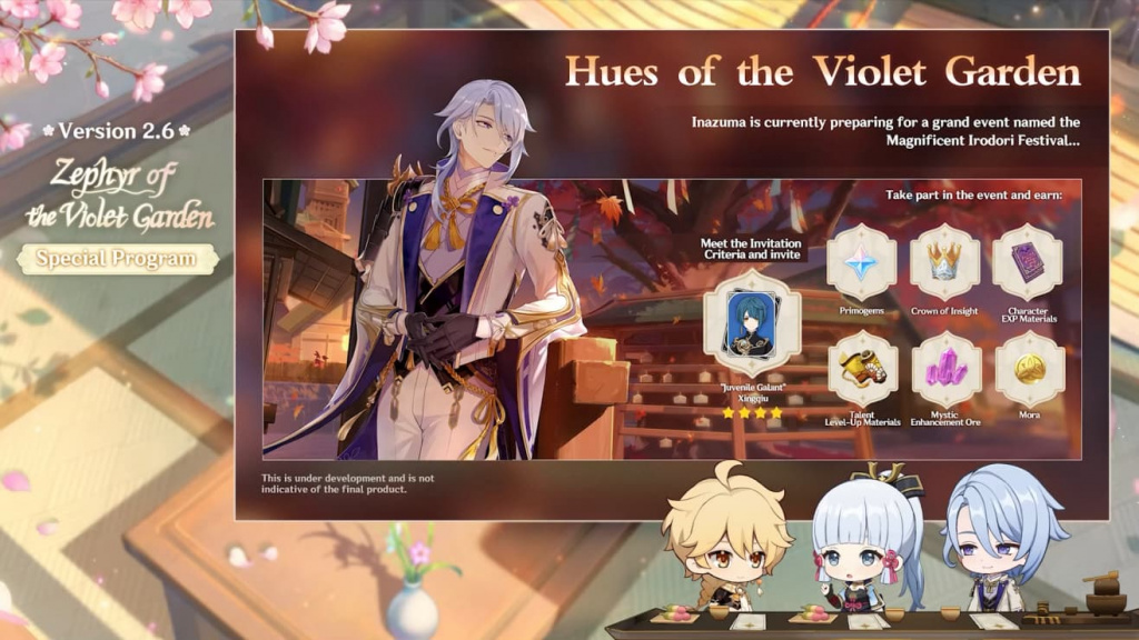 Hoyoverse unfolds the Hues of the Violet Garden event timeline.