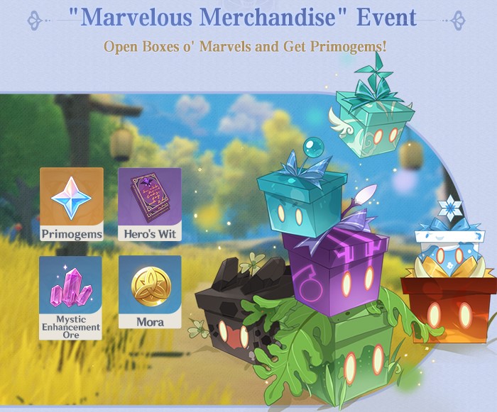 Marvelous Merchandise event in Genshin Impact 2.6 update.