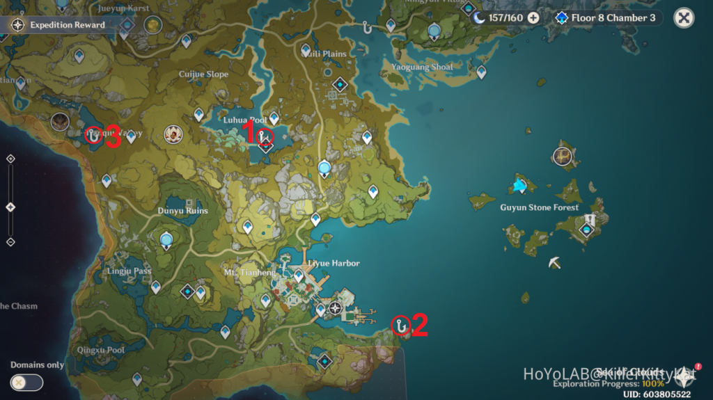 All fishing locations in Genshin Impact 2.1
