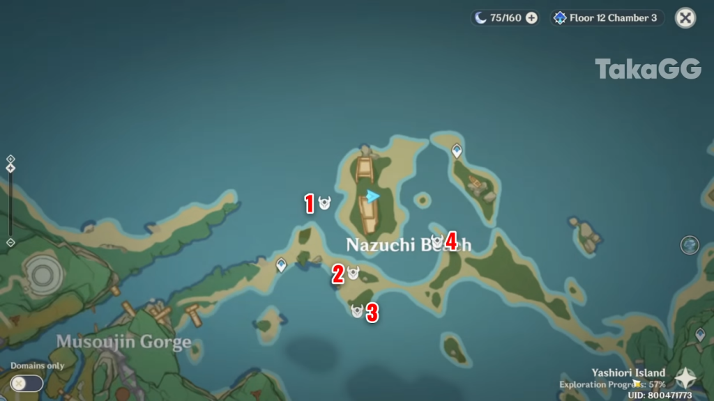Destroying all four enemy camps in Nazuchi Beach