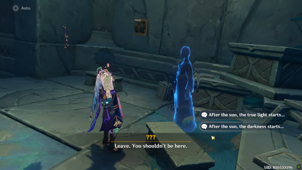 Don't forget to choose the correct answer while talking to the afterimage.