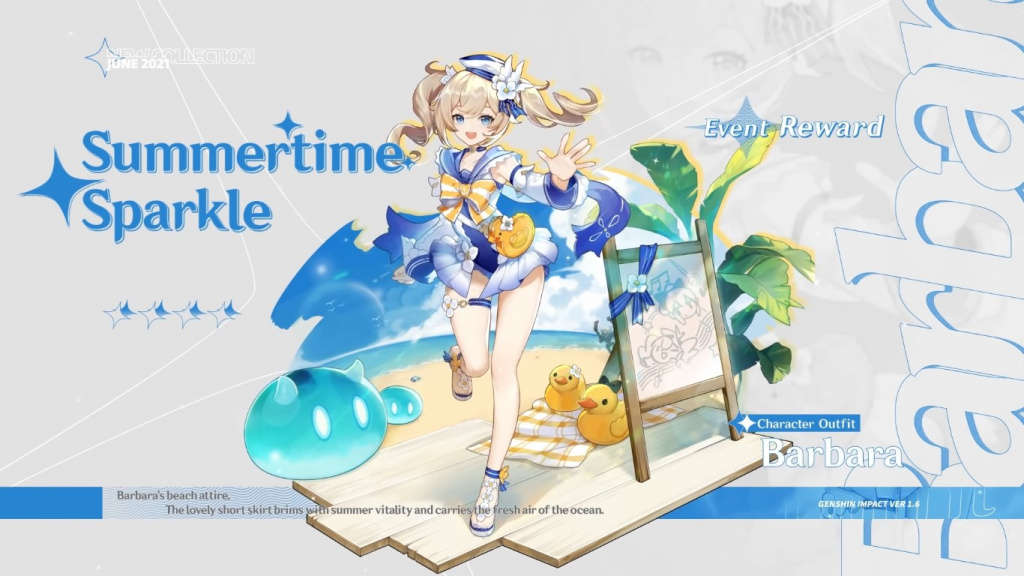 Genshin 1.6 Barbara Summer Outfit