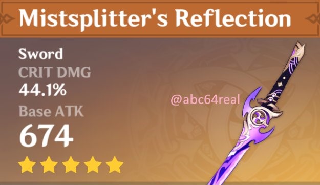 Genshin Impact 1.7 previa Mistsplitter's Reflection
