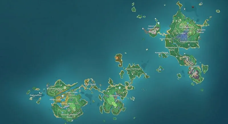 Genshin Impact 2.0 Map of Inazuma