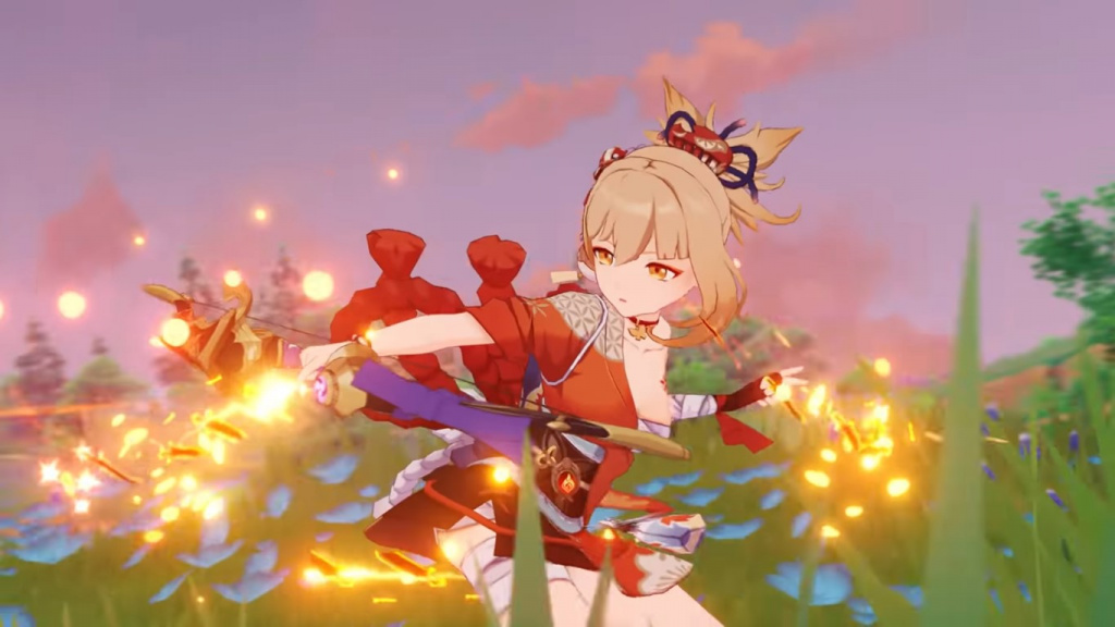 Genshin Impact Yoimiya normal attack