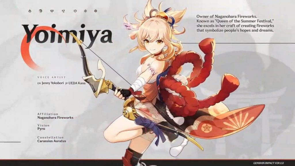 Genshin Impact Inazuma characters Yoimiya