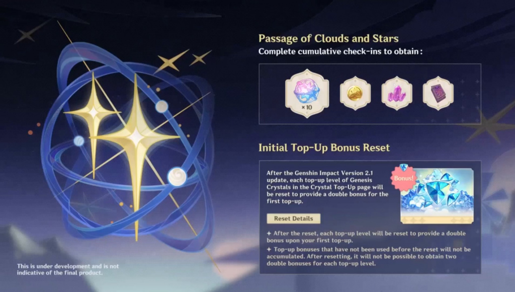 Genshin Impact 1st Anniversary Passage of Clouds and Stars, Engraved