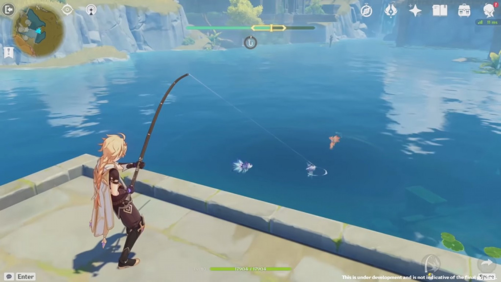 Genshin Impact Fishing System gameplay