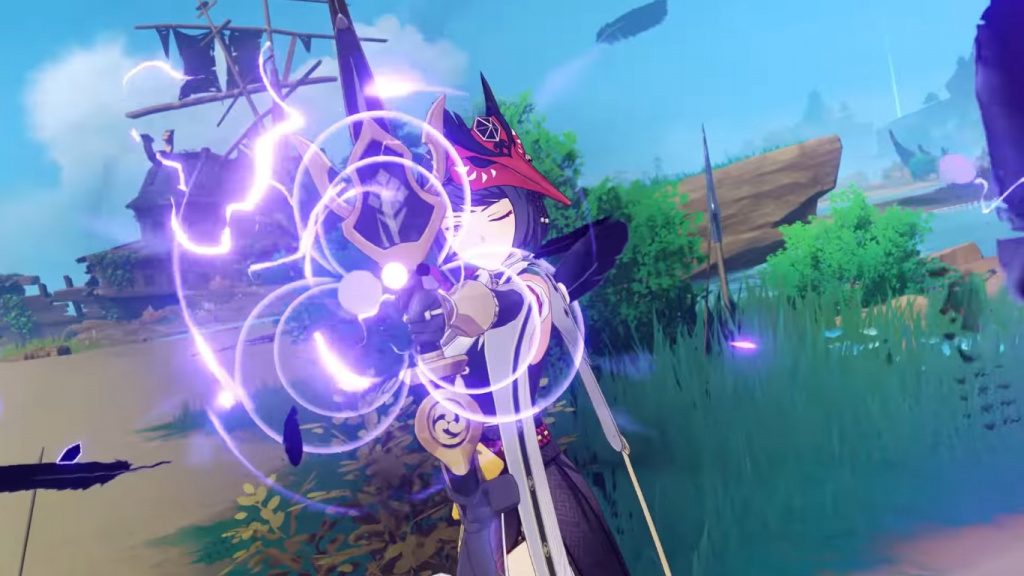 Genshin Impact Kujou Sara Elemental Skill Tengu Stormcall