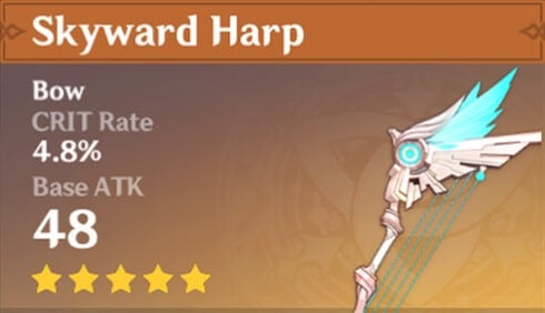 Genshin Impact Kujou Sara Skyward Harp