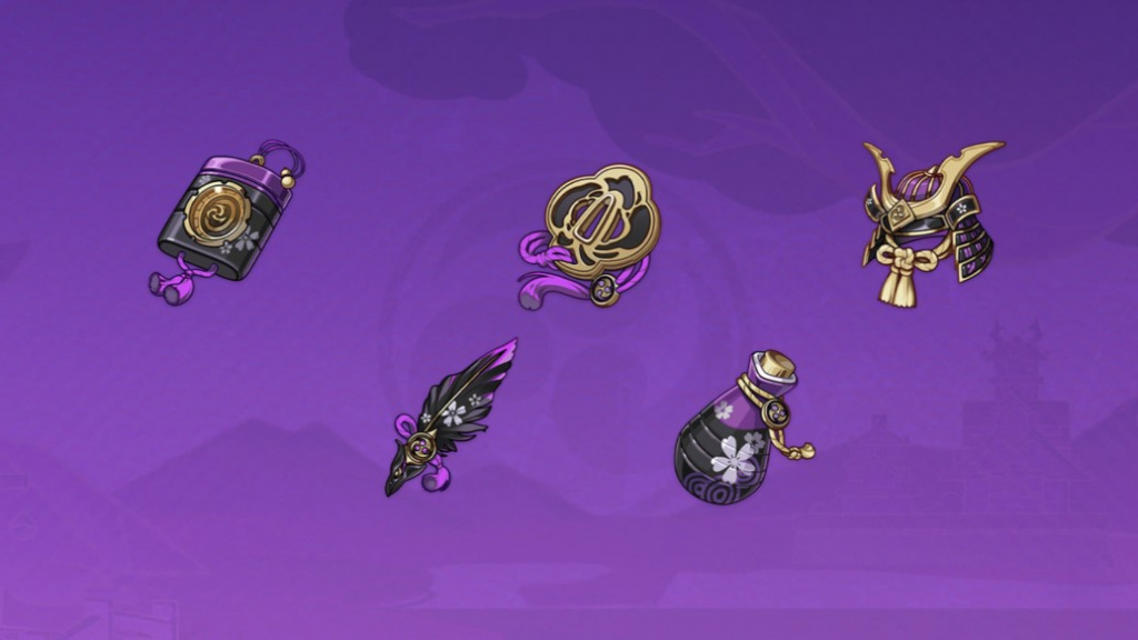 Genshin Impact Raiden Shogun Emblem of Severed Fate artifacts