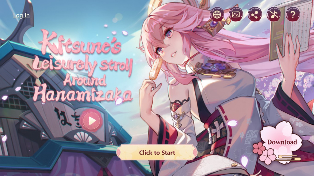 Genshin Impact Kitsune's Leisurely Stroll Around Hanamizaka web event