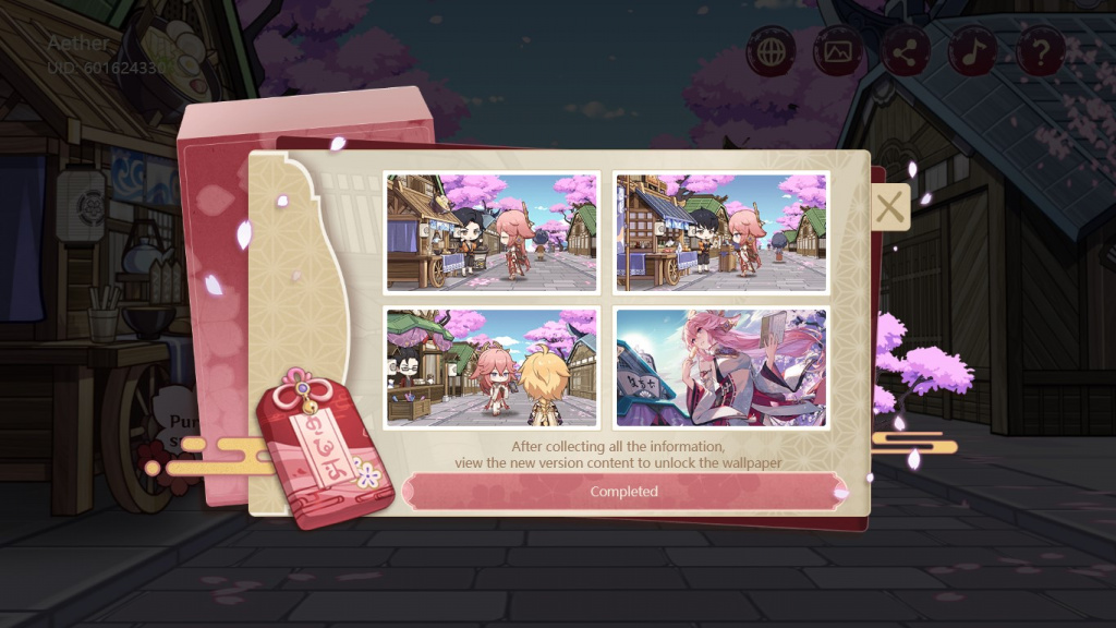 Genshin Impact Kitsune's Leisurely Stroll Around Hanamizaka web event