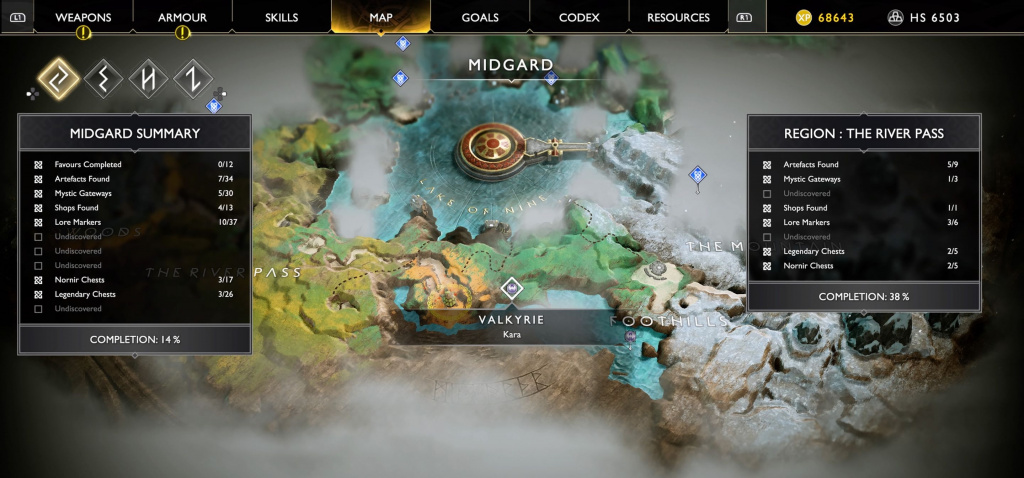valkyries god of war locations