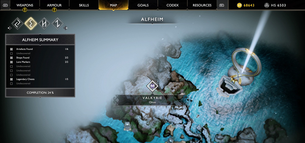 Valkyrie Olrun location God of War