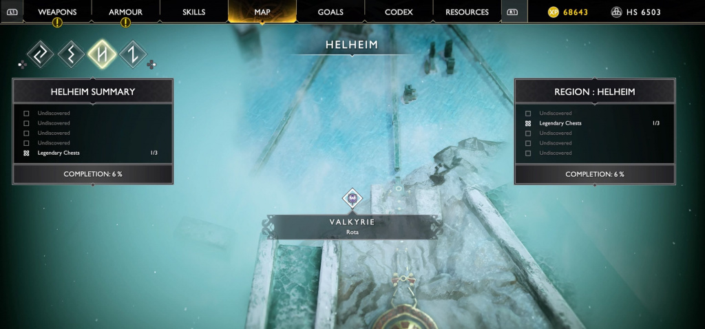 Valkyrie Rota location God of War