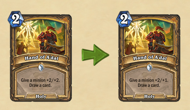 Hearthstone 20.4 Patch Notes nerfs changes Hand of A dal
